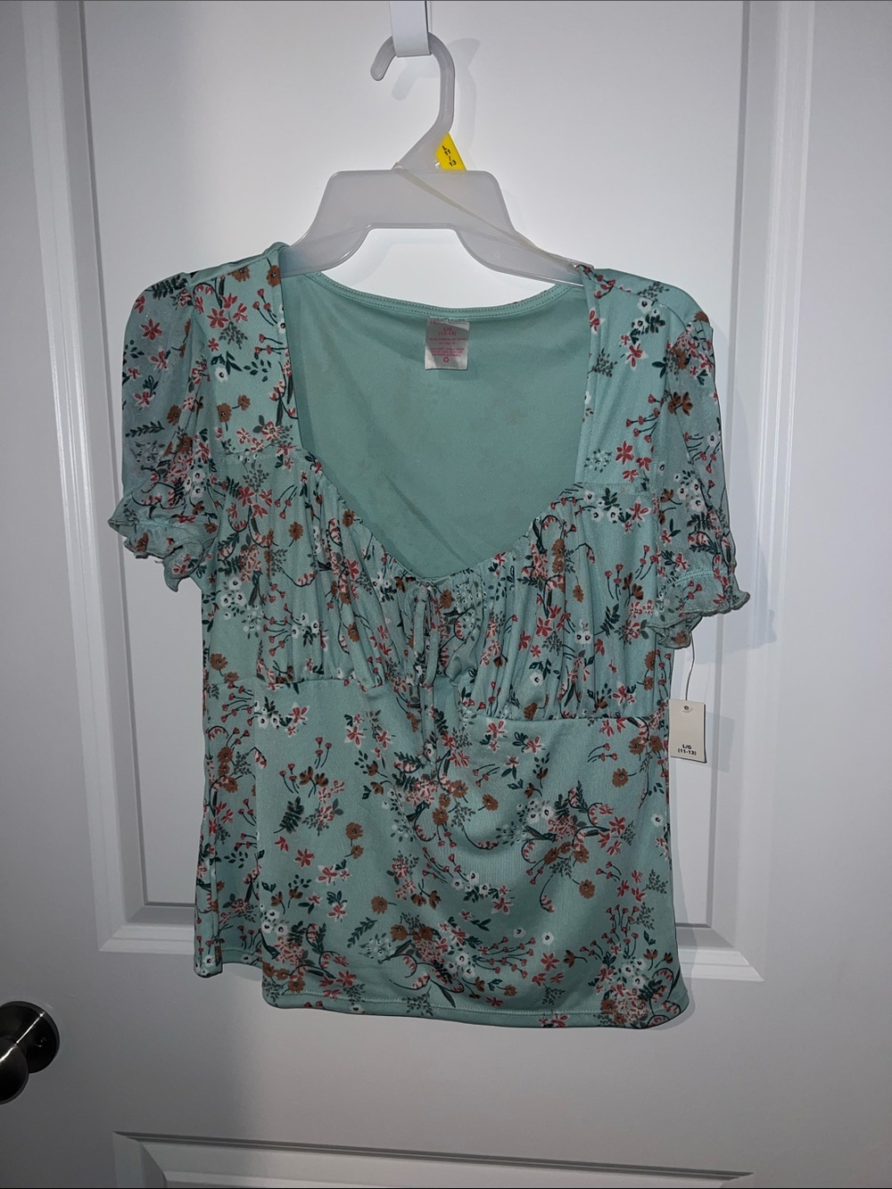 NOBO Mint Green Floral Ruffle V-Neck Top